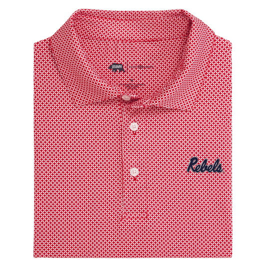 Lake Toxaway CC Ole Miss Rebels Scope Printed Polo - Red