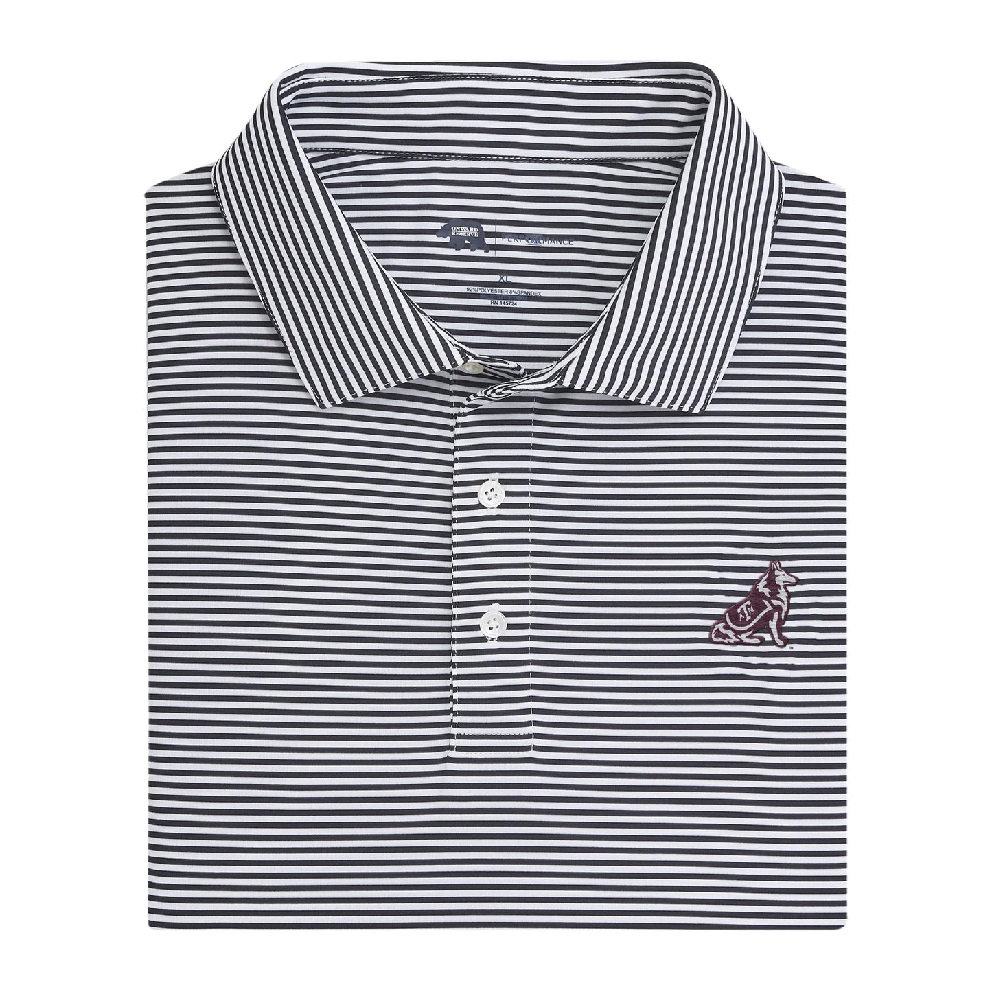 Lake Toxaway CC A&M Reveille Echo Stripe Performance Polo - Black
