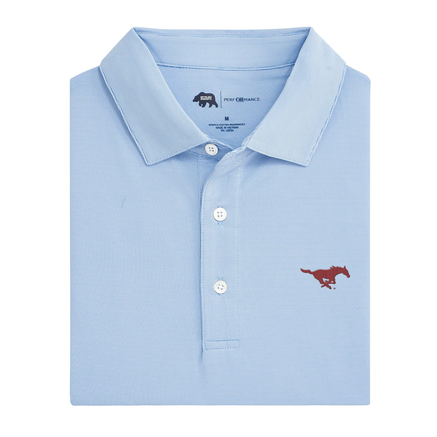 Lake Toxaway CC SMU Hairline Stripe Performance Polo - Sky