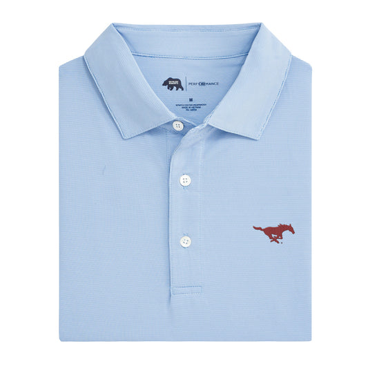 Lake Toxaway CC SMU Hairline Stripe Performance Polo - Sky