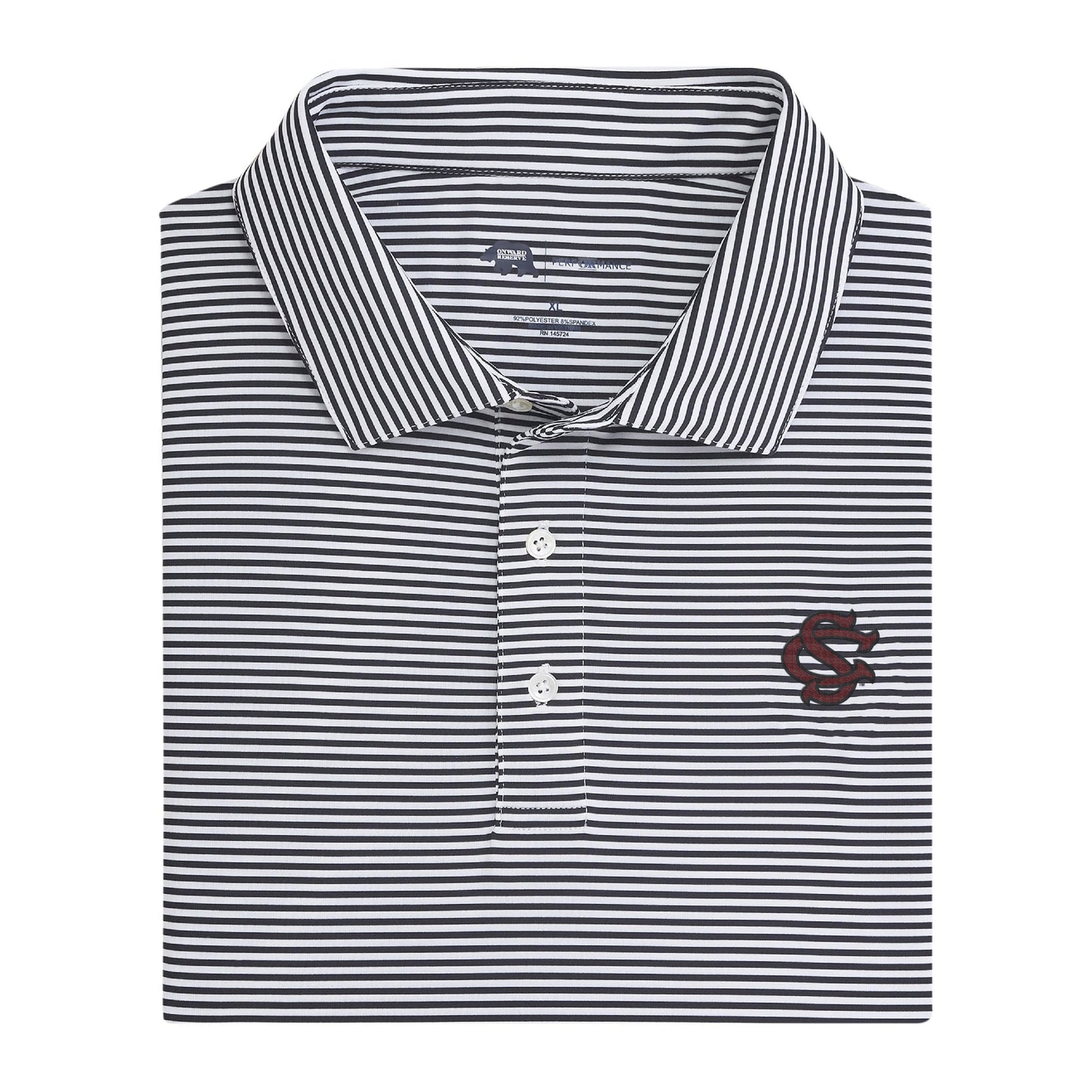 Lake Toxaway CC South Carolina SC Echo Stripe Performance Polo - Black