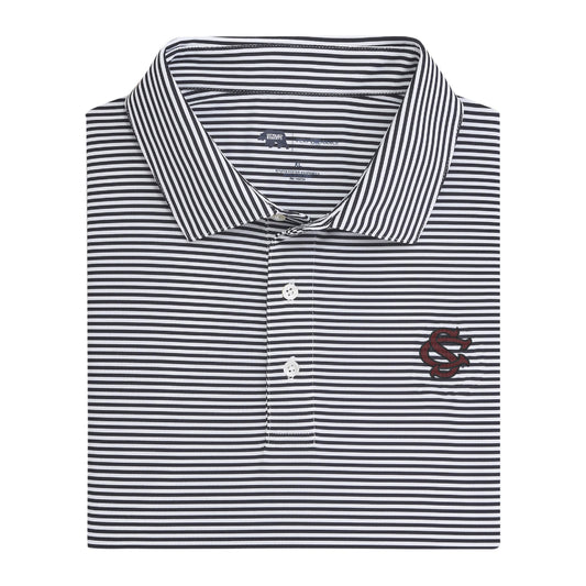 Lake Toxaway CC South Carolina SC Echo Stripe Performance Polo - Black