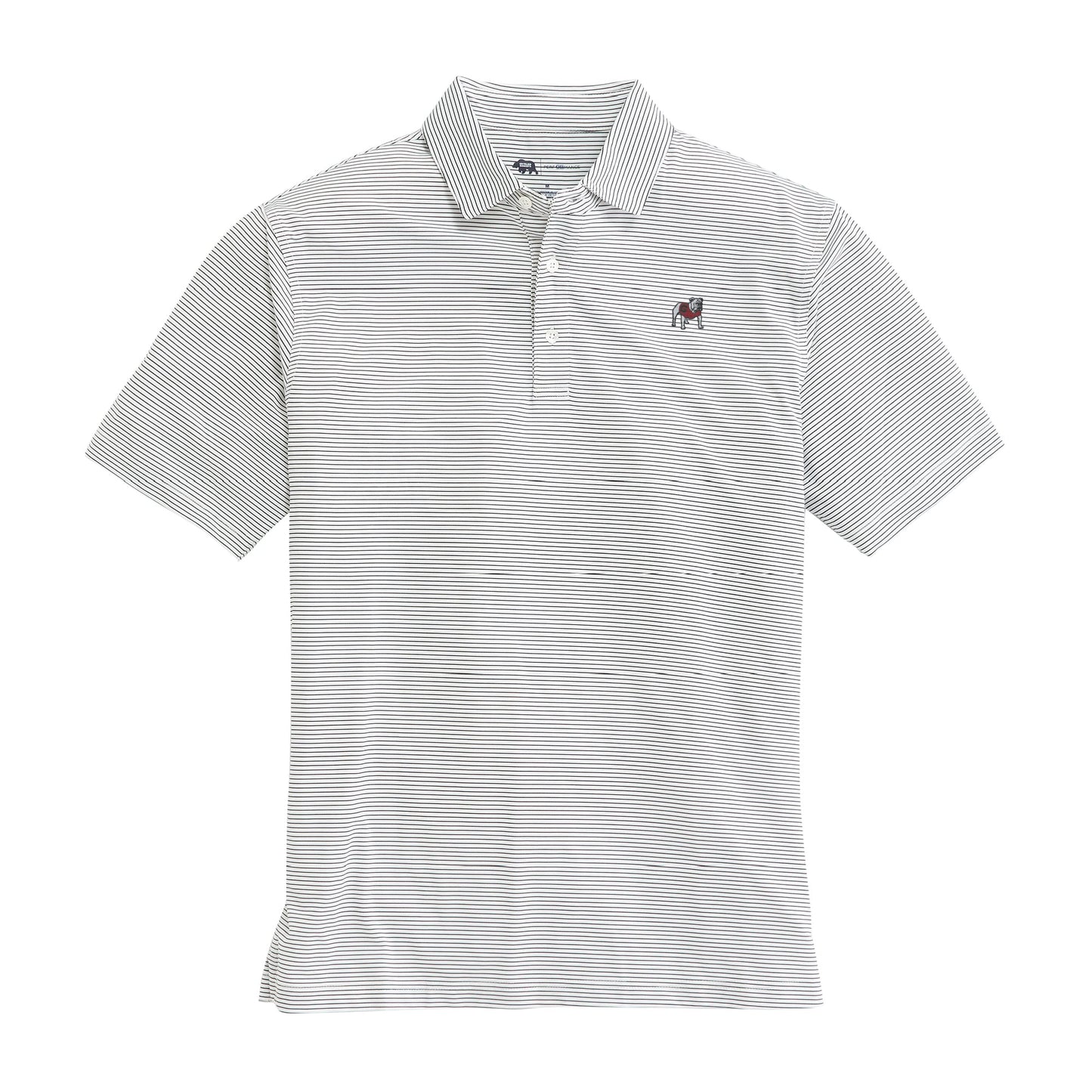 Lake Toxaway CC Standing Bulldog Birdie Stripe Polo - White/Black