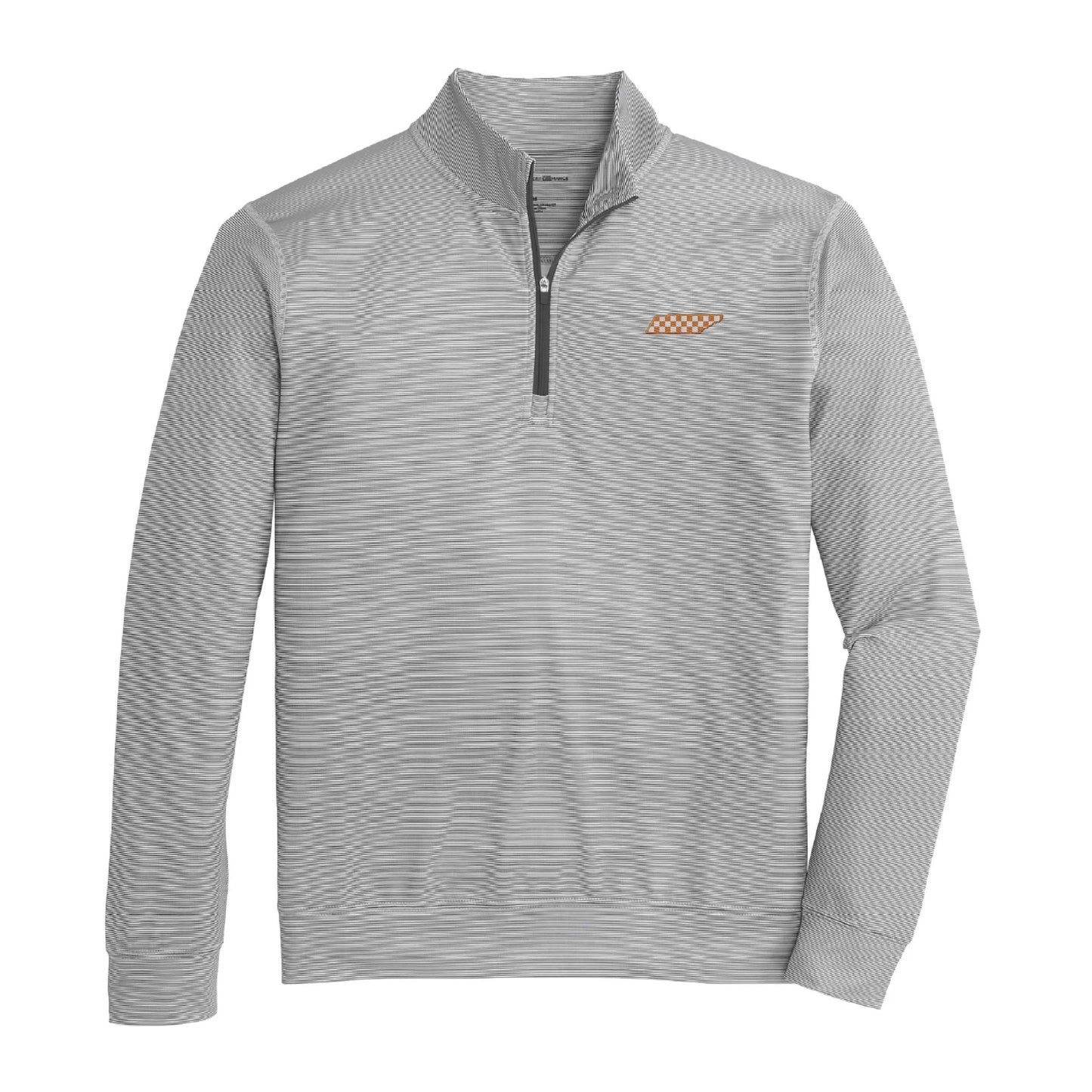 Lake Toxaway CC TN Checkerboard Hairline Stripe Printed Performance 1/4 Zip - Black