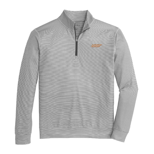 Lake Toxaway CC TN Checkerboard Hairline Stripe Printed Performance 1/4 Zip - Black