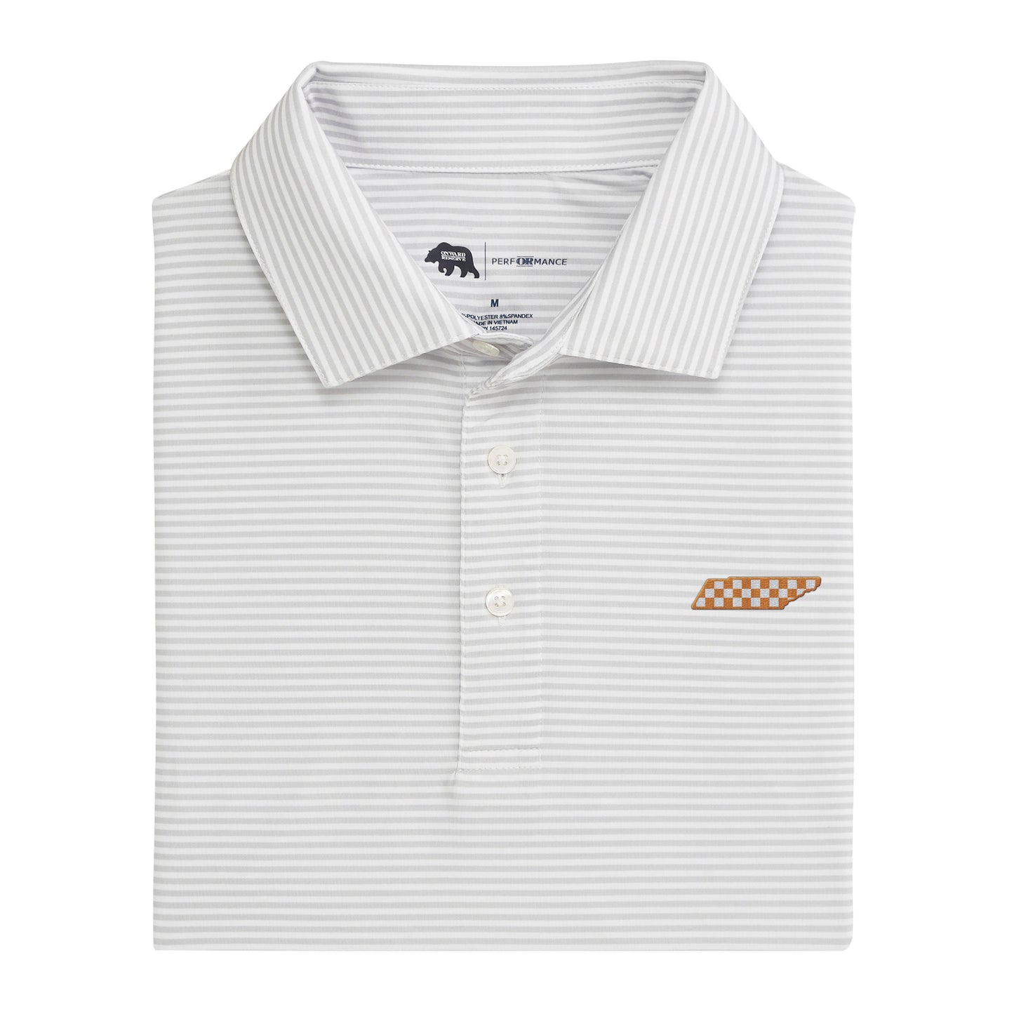 Lake Toxaway CC TN Checkerboard Echo Stripe Performance Polo - Harbor Mist