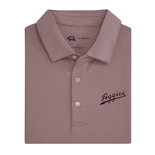 Lake Toxaway CC Aggies Script Hairline Stripe Performance Polo