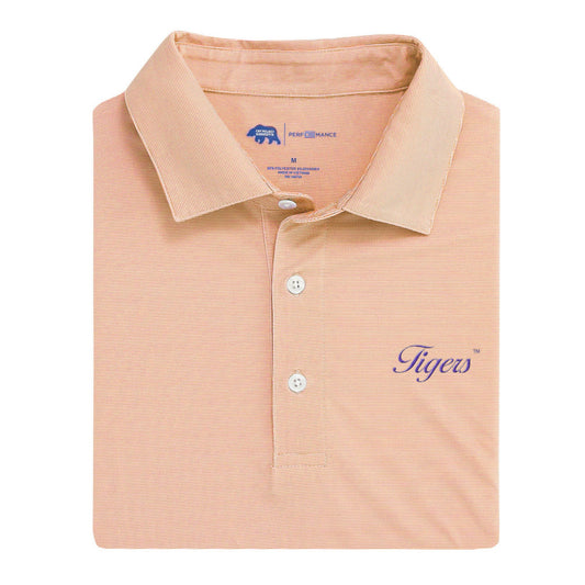 Lake Toxaway CC Tigers Vintage Script Hairline Stripe Performance Polo - Orange