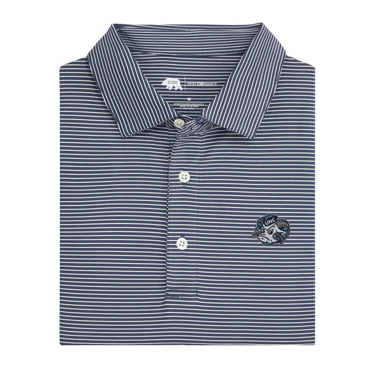 Lake Toxaway CC UNC Ram Birdie Stripe Performance Polo - Dark Denim