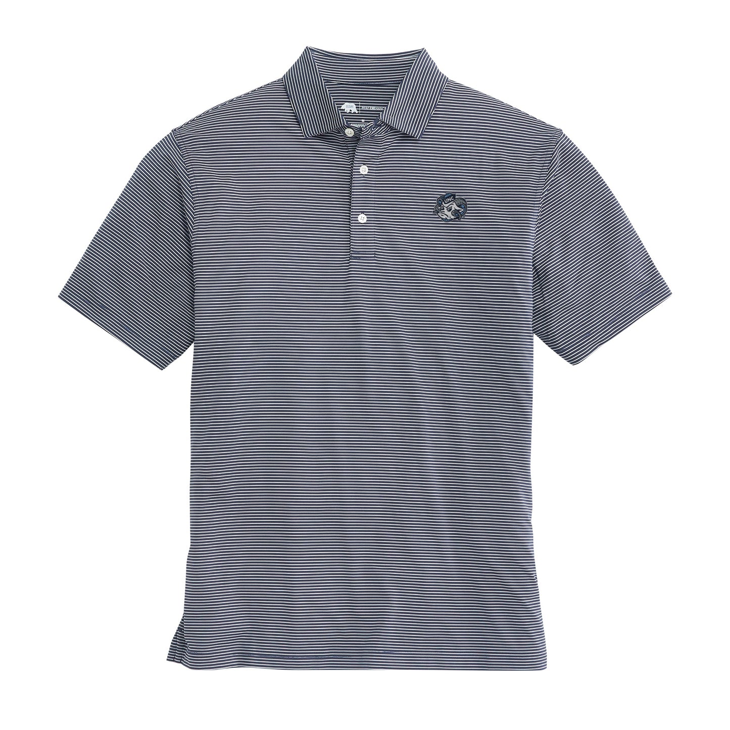 Lake Toxaway CC UNC Ram Birdie Stripe Performance Polo - Dark Denim