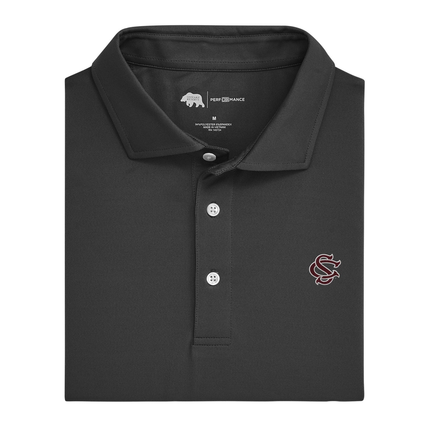 Lake Toxaway CC South Carolina SC Solid Performance Pique Polo - Black