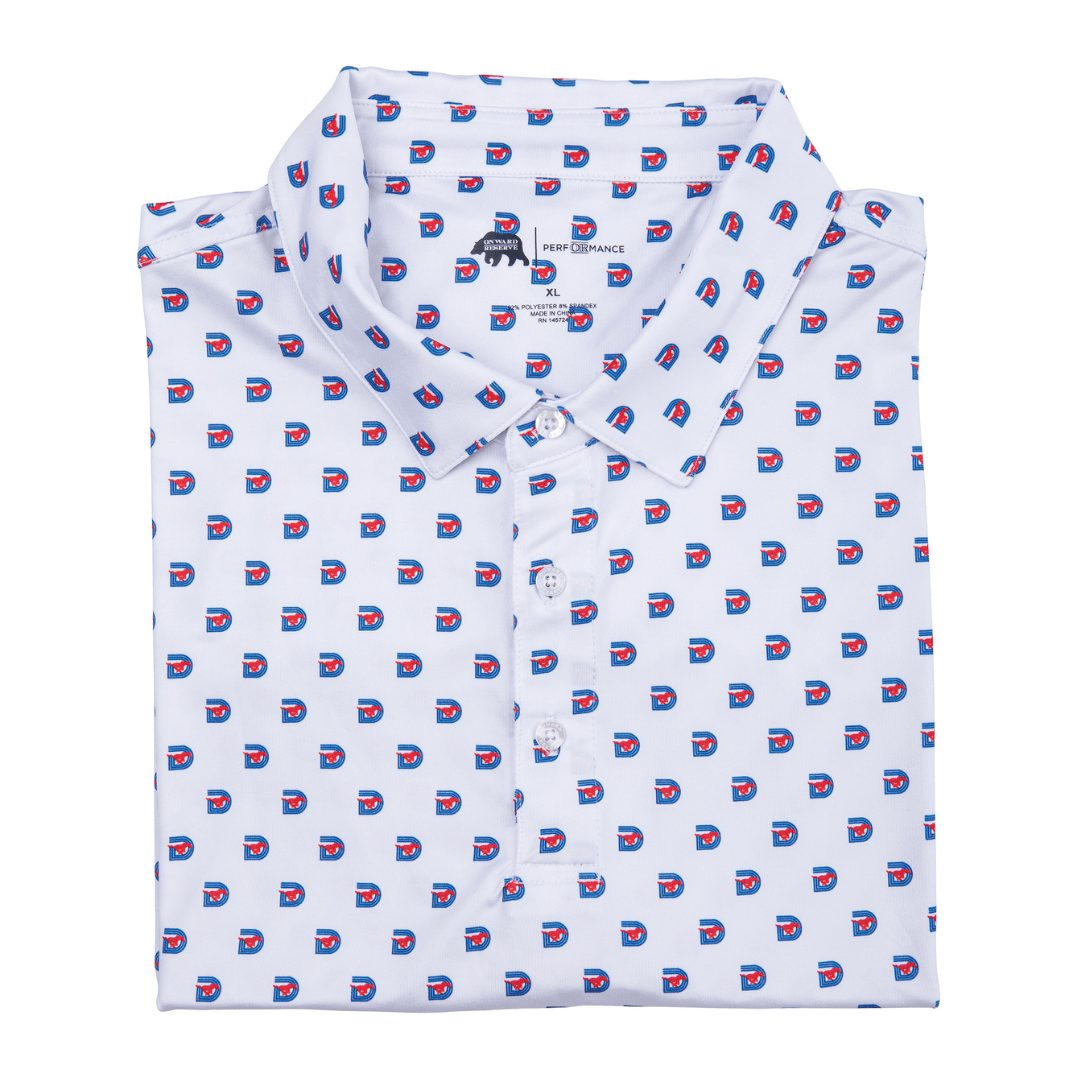 SMU Triple D Printed Performance Polo - Onward Reserve