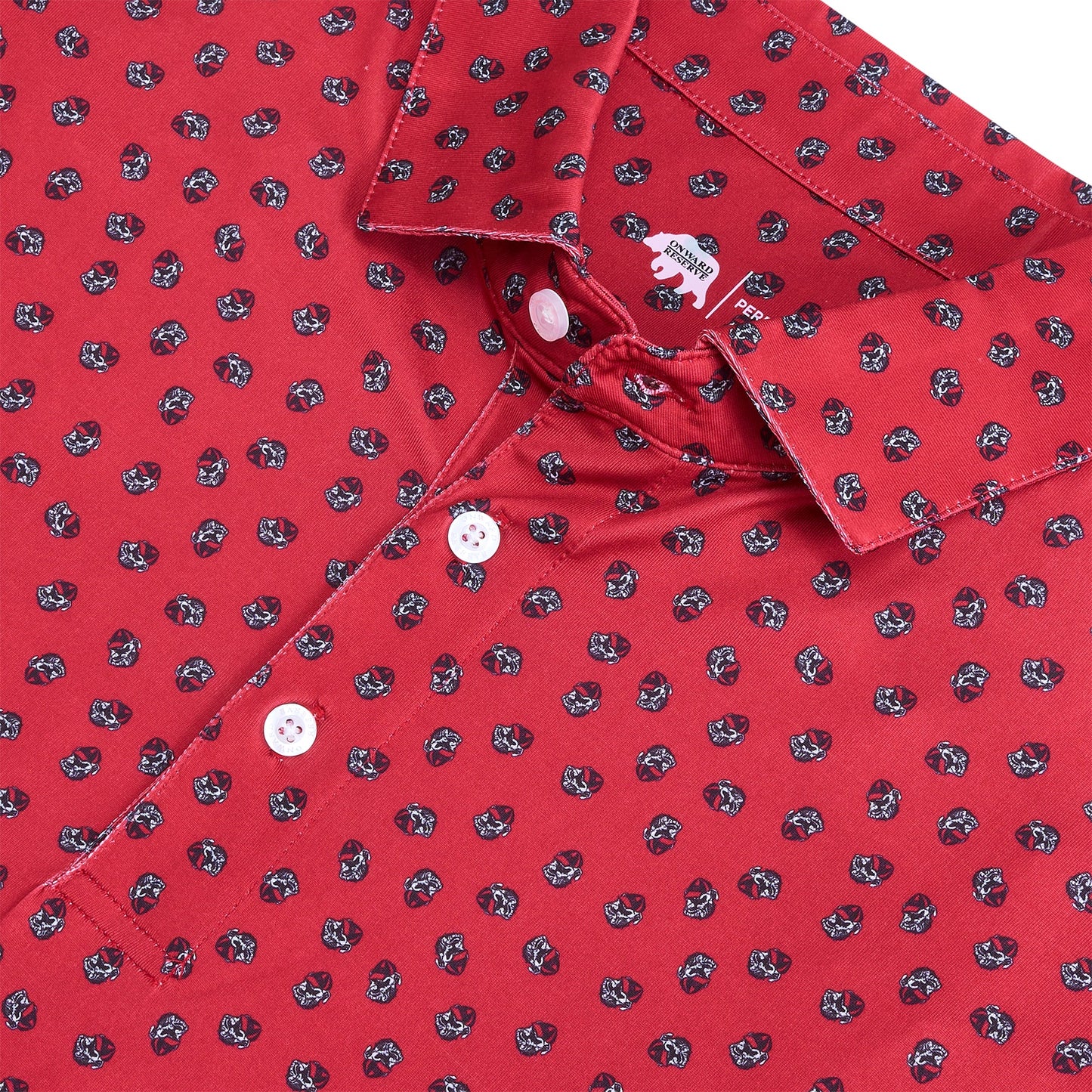 Lake Toxaway CC Vintage Bulldog Head Printed Performance Polo - Red