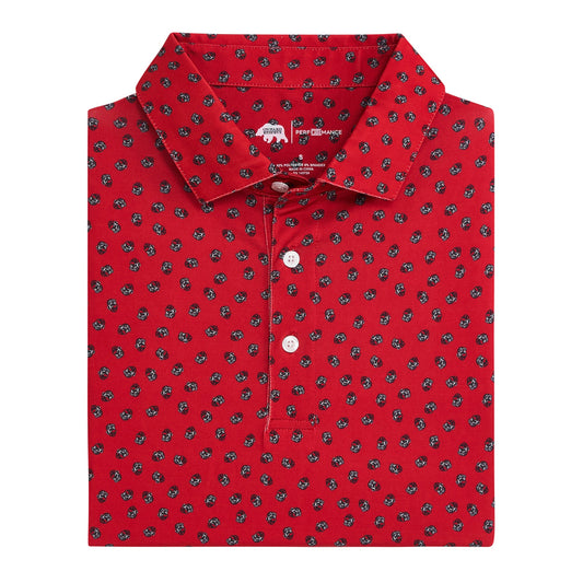 Lake Toxaway CC Vintage Bulldog Head Printed Performance Polo - Red