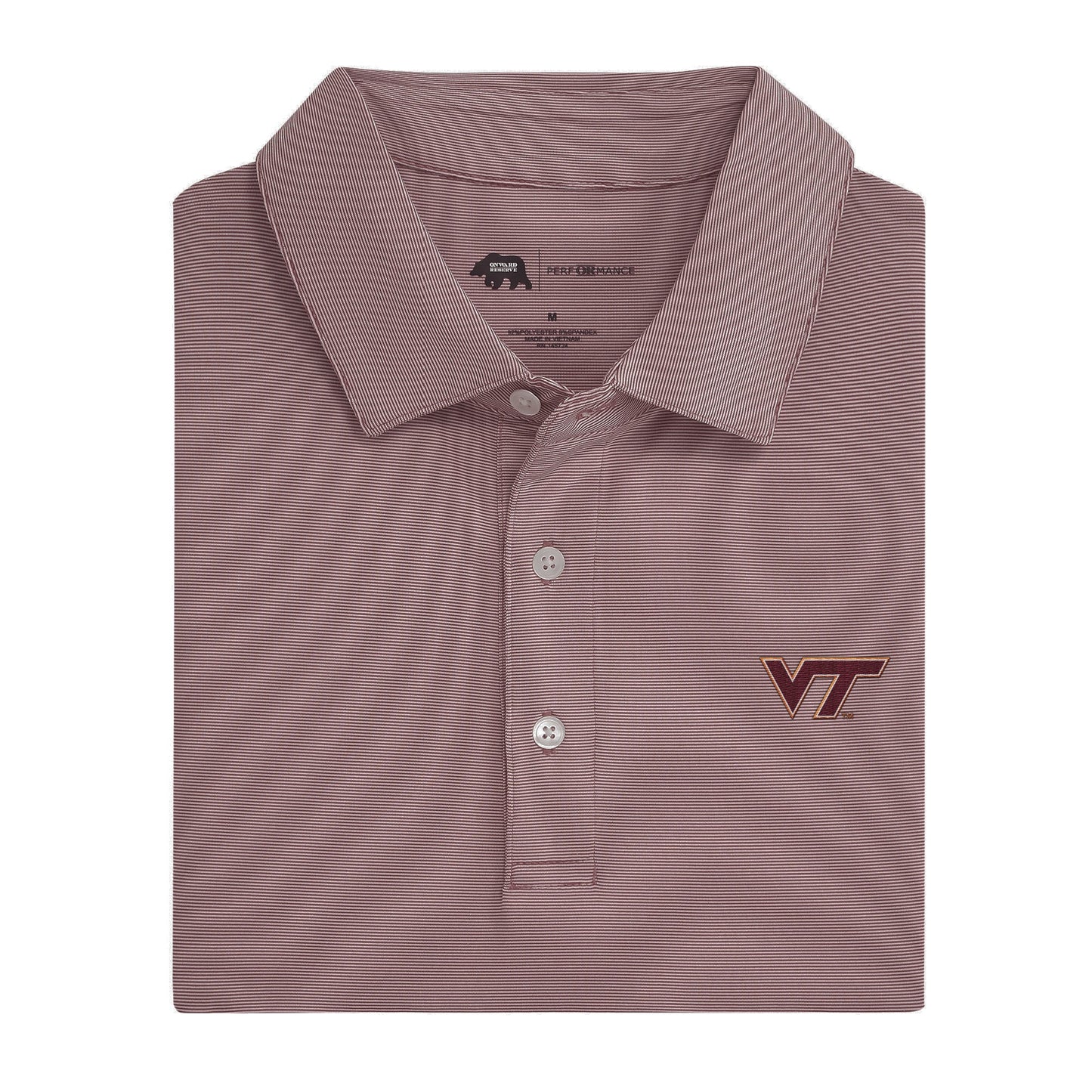 Lake Toxaway CC Virginia Tech Hairline Stripe Performance Polo