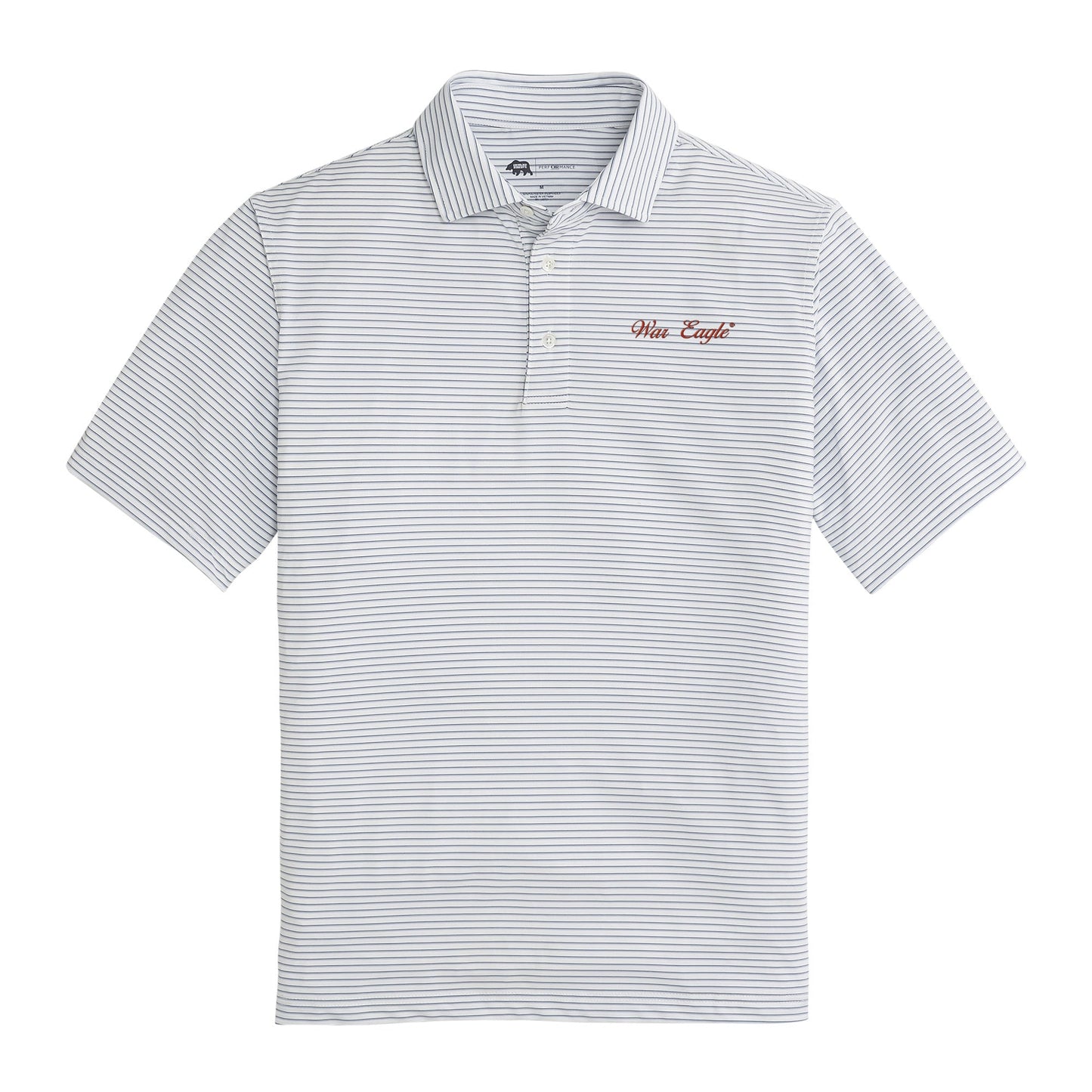 Lake Toxaway CC War Eagle Vintage Script Scout Stripe Performance Polo