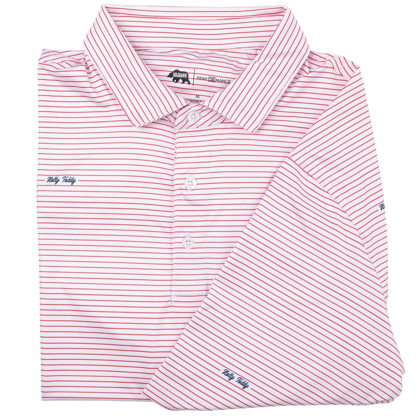 Hotty Toddy Script Stripe Performance Polo - Onward Reserve