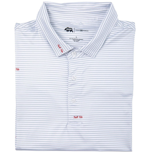Roll Tide Script Stripe Performance Polo - Onward Reserve