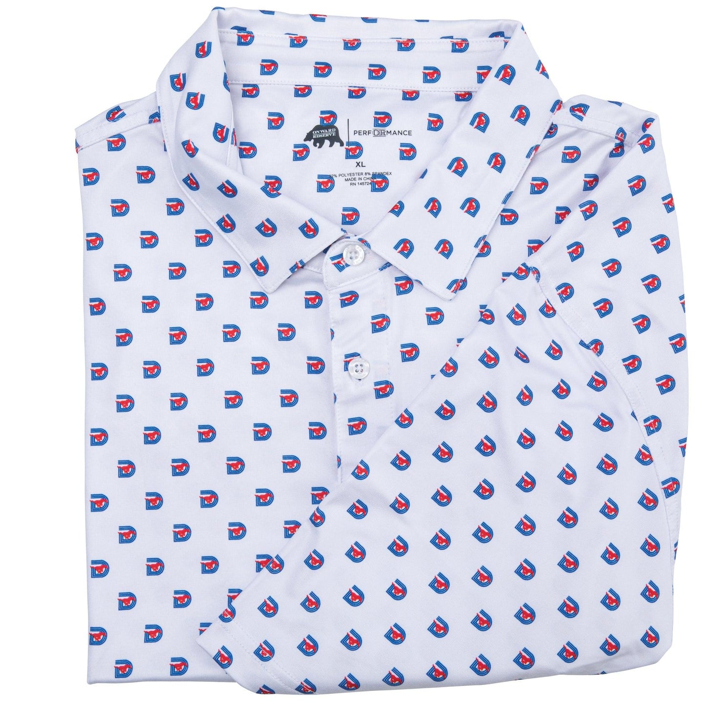 SMU Triple D Printed Performance Polo - Onward Reserve