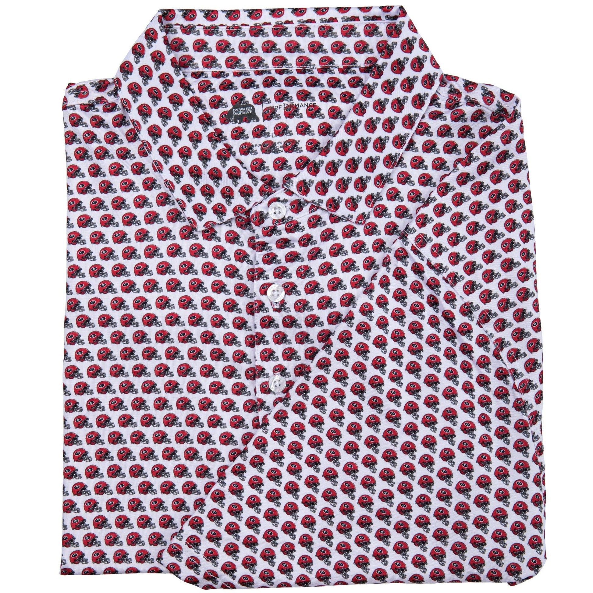 UGA Helmet Printed Polo - Onward Reserve