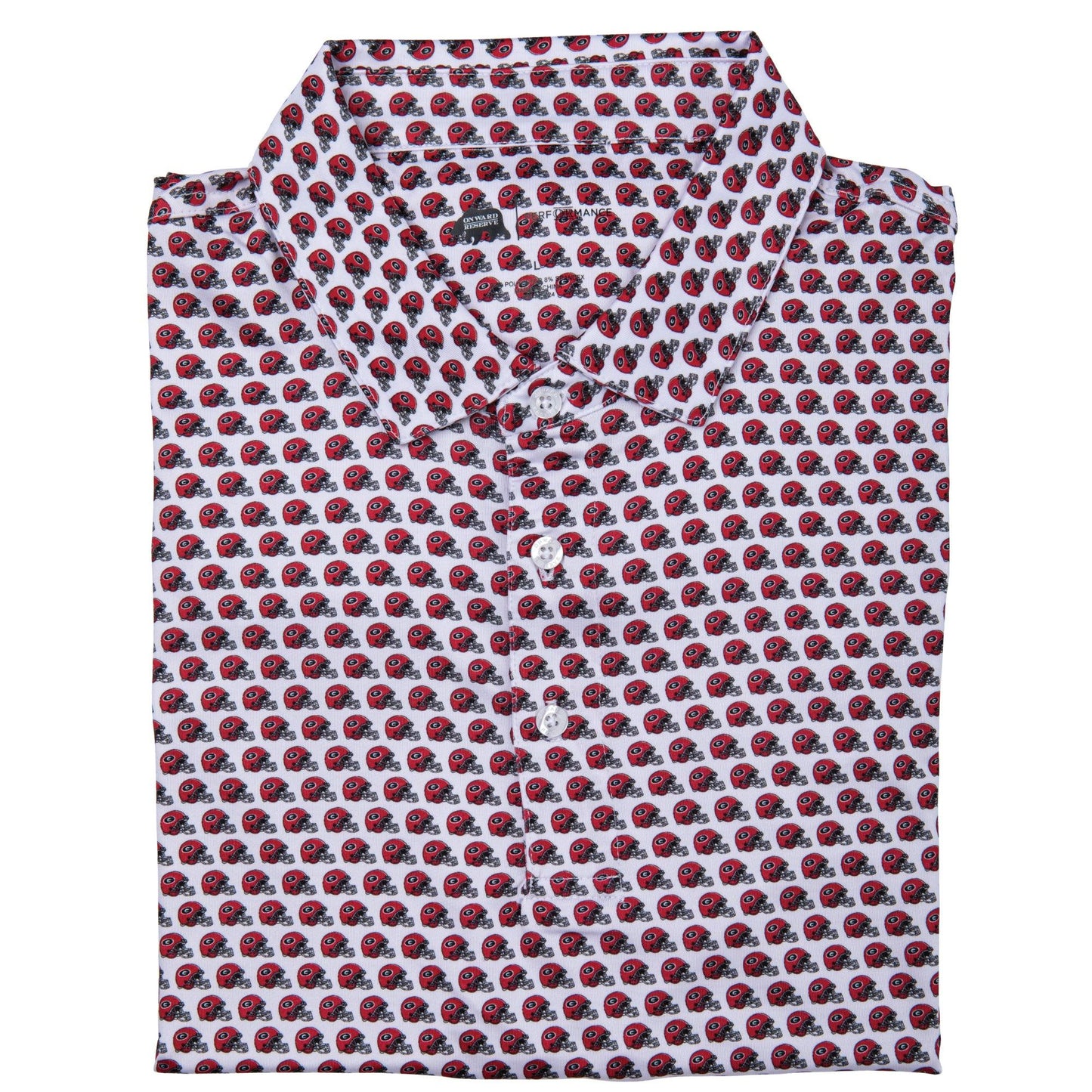 UGA Helmet Printed Polo - Onward Reserve