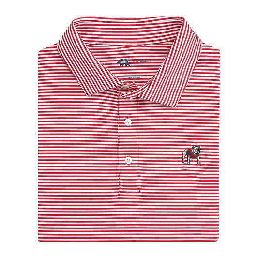 Lake Toxaway CC Standing Bulldog Echo Stripe Performance Polo - Red