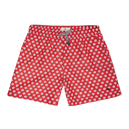 Lake Toxaway CC Vintage Helmet Swim Trunk - Red