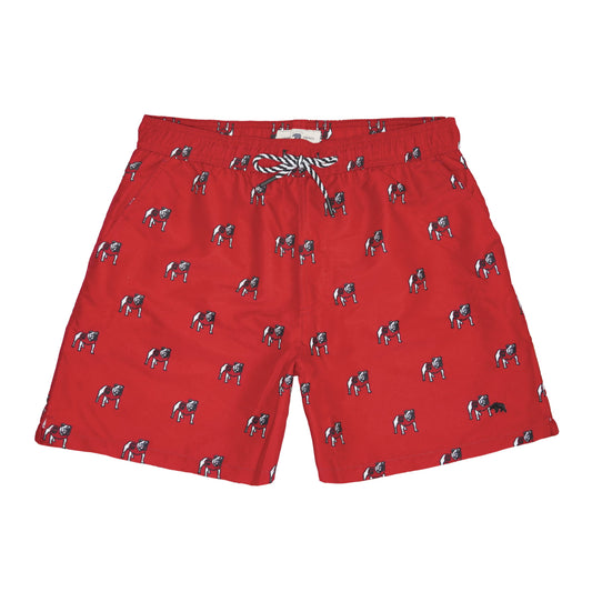 Lake Toxaway CC Standing Bulldog Swim Trunk - Red