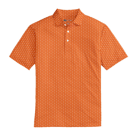 Lake Toxaway CC Texas Longhorn Printed Polo - Longhorn Orange
