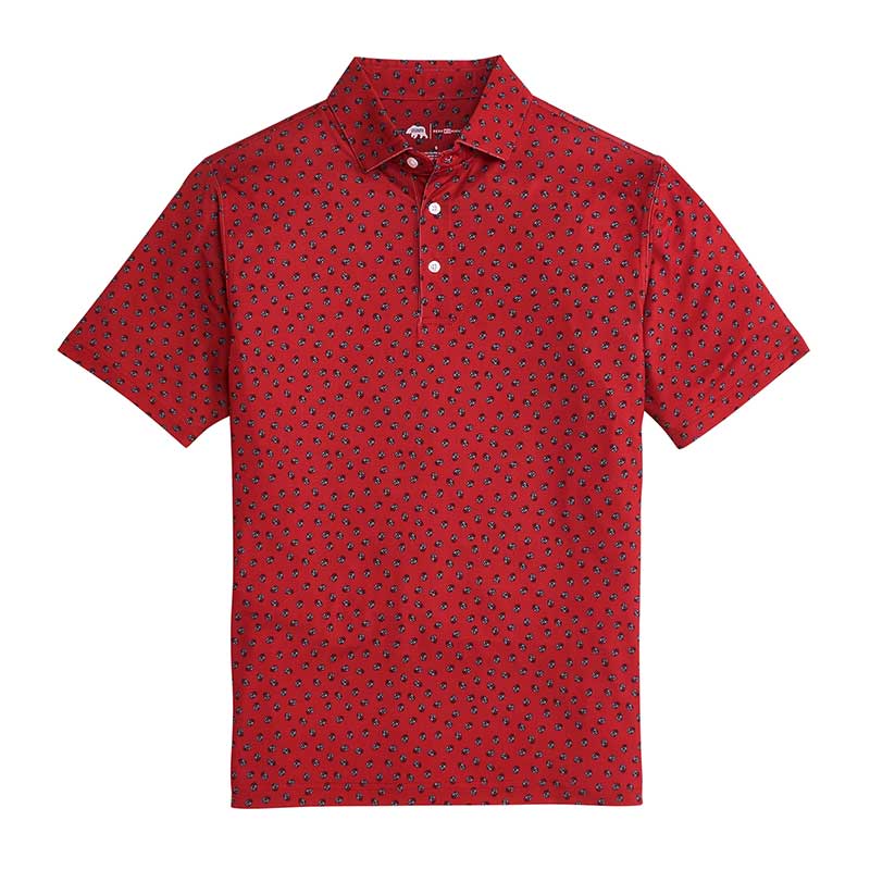Lake Toxaway CC Vintage Bulldog Head Printed Performance Polo - Red